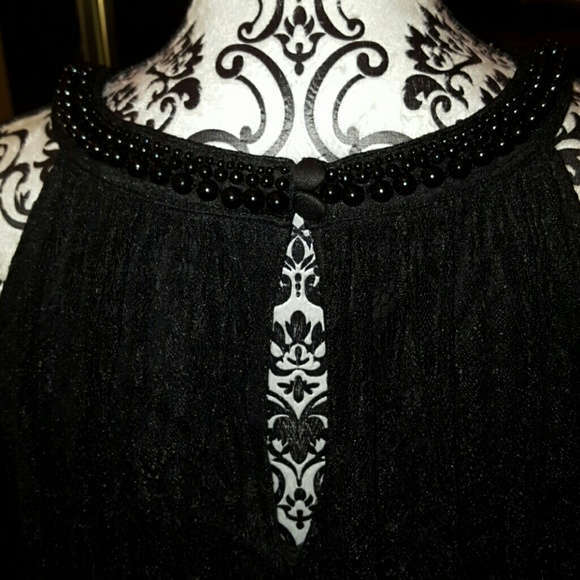 NWT Adrianna Papell Embroidered Black Dress - Picture 4 of 6